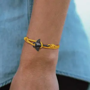 Sea Style Camping Paracord Cute Manta Ray Rope Bracelet Men Women Beach Lovers Jewelry Wrap Metal Hooks