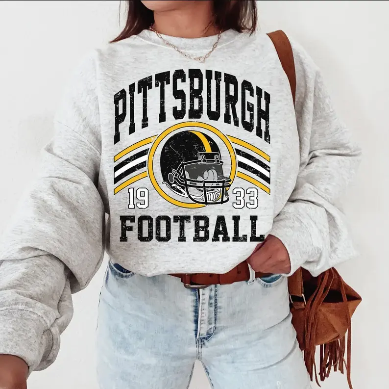 Pittsburgh Football Sweatshirt T-shirt Hoodie, Pittsburgh Gift For Him, Vintage Women's Crewneck, Sport Clothes, Gift For Fans
