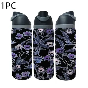 1pc 17oz/17.5oz/20oz/22oz/26oz/30oz/32oz Gothic Tumbler, Vacuum Insulated Tumbler, Goth Skull Stainless Steel Insulated Cup Water Bottle, Perfect gift for camping, birthdays, holidays, and outdoor activities, reusable water bottle, portable cup