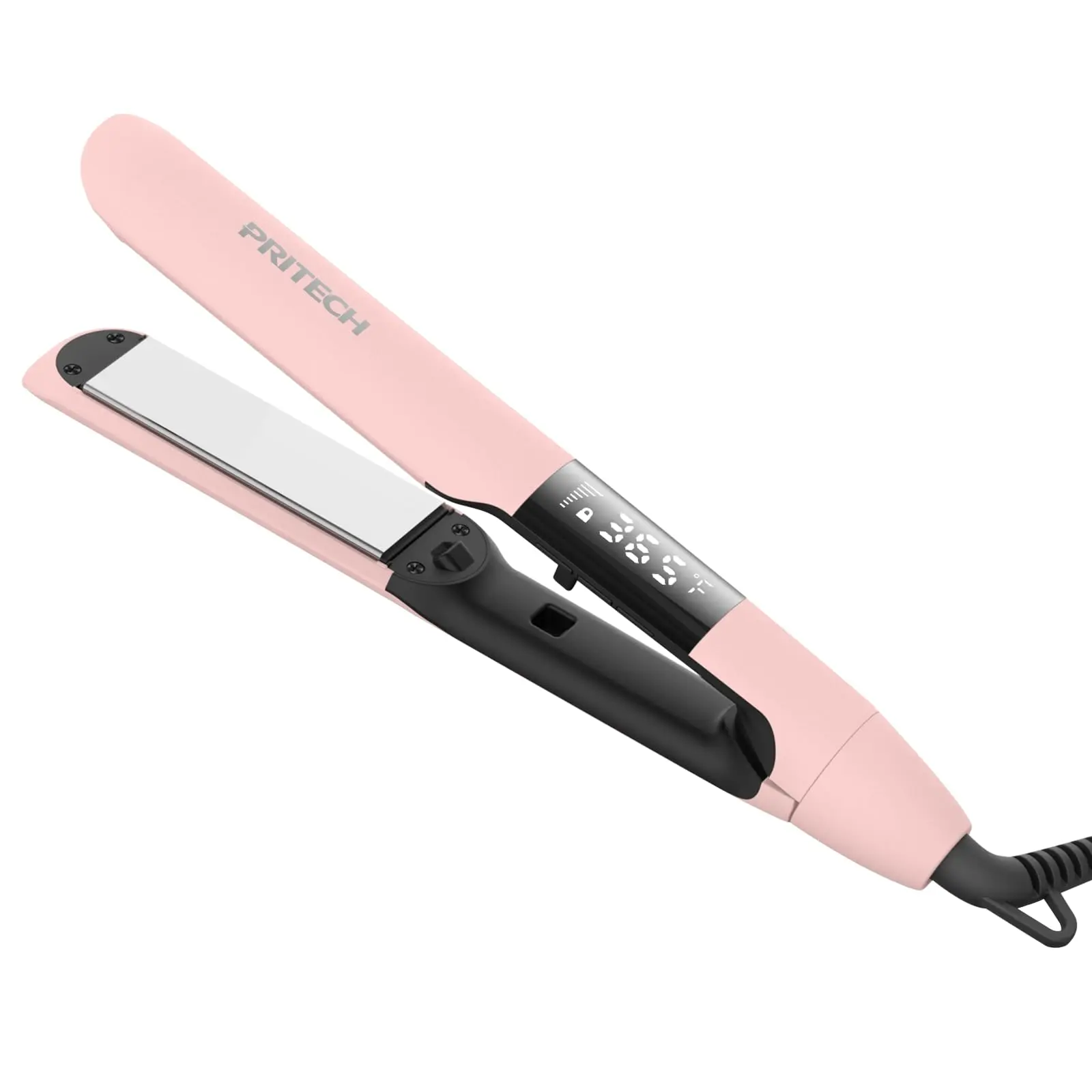 PRITECH Flat Iron Hair Straightener and Curler 2 in 1, Titanium Flat Iron with Negative Ions, Adjustable Temp(248℉-450℉) and Automatic Shut Off