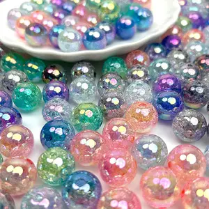 (100PCS)16MM Colorful Bursting Beads - Vibrant Beads for Jewelry Making and Crafting Projects