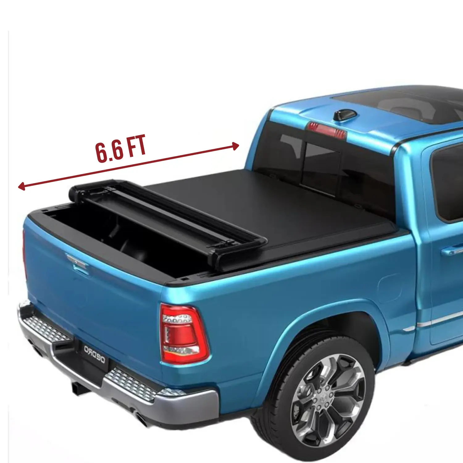 6.6 FT Bed Soft Quad-fold Tonneau Cover [Fits 2014-2018 Chevy Silverado/GMC Sierra 1500 & 2015-2019 Chevy Silverado/GMC Sierra 2500HD 3500HD & 2019 Chevy Silverado 1500 Legacy & 2019 GMC Sierra 1500 Limited]