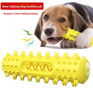 Popular sound-making dog toy, teeth-grinding stick, teeth-cleaning serrated dog toothbrush, treat-dispensing pet supplies
