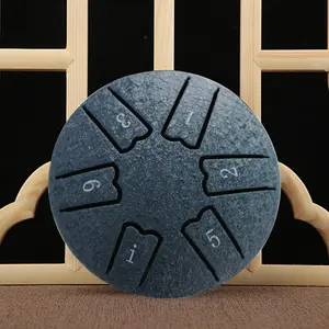 3 Inch Round 6 Notes Steel Tongue Drum, C Key Percussion Steel Drum Kit with Drum Mallets Note Stickers, Musical Instrument for Teenager & Adult