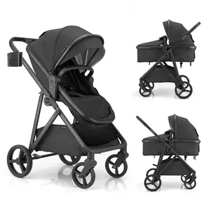 Gromast 3-in-1 Baby Stroller with Bassinet Mode, Convertible Bassinet Stroller for Newborn Infant Toddler with Reversible Seat, UPF 50+ Canopy & Cup Holder