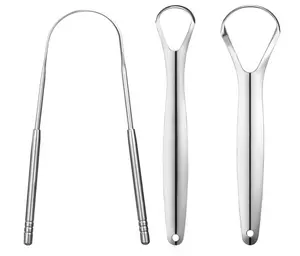 3 PCS Metal Tongue Scraper, Tongue Scrapers for Adults, Stainless Steel Tounge Scrappers, Tounge Scraper, Portable Tongue Scrappers Oral