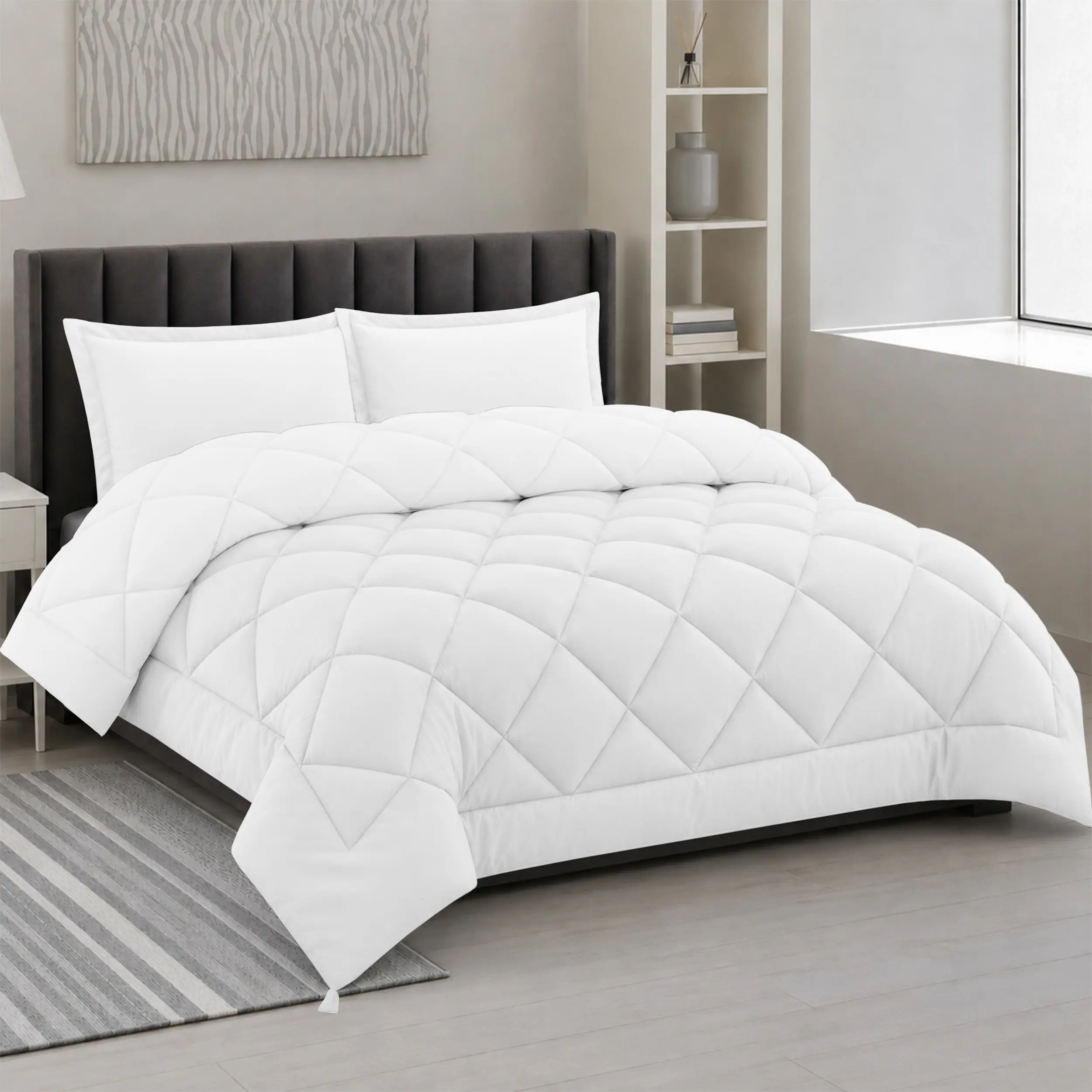 LDC LUX DECOR COLLECTION Twin Size 3-Pcs Comforter Set - Breathable Quilt Set, Reversible All-Season Fluffy 85 gsm Soft 100% Poly Comforter, Lightweight Drape Duvet Insert, Sham, Easy Care LDC LUX DECOR COLLECTION Twin Size 3-Pcs Comforter Set - Breathable Quilt Set, Reversible All-Season Fluffy 85 gsm Soft 100% Poly Comforter, Lightweight Drape Duvet Insert, Sham, Easy Care
