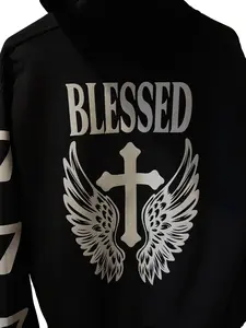"BLESSED" Handmade Pullover Hoodie Menswear