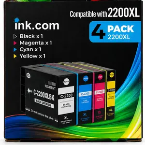 Ink.com 2200XL PGI-2200XL Compatible Ink Cartridges 4 Pack High Yield for Canon MAXIFY iB4020 MB5020 MB5320