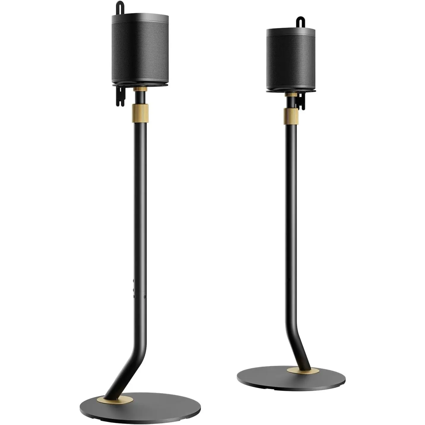FITUEYES Master Series Universal Metal Speaker Stand Pair Pack, Adjustable Height Range 27.5in-39.3in with Cable Management, Clamp Fixation for 11LBS Max Satellite & Small Bookshelf Speakers