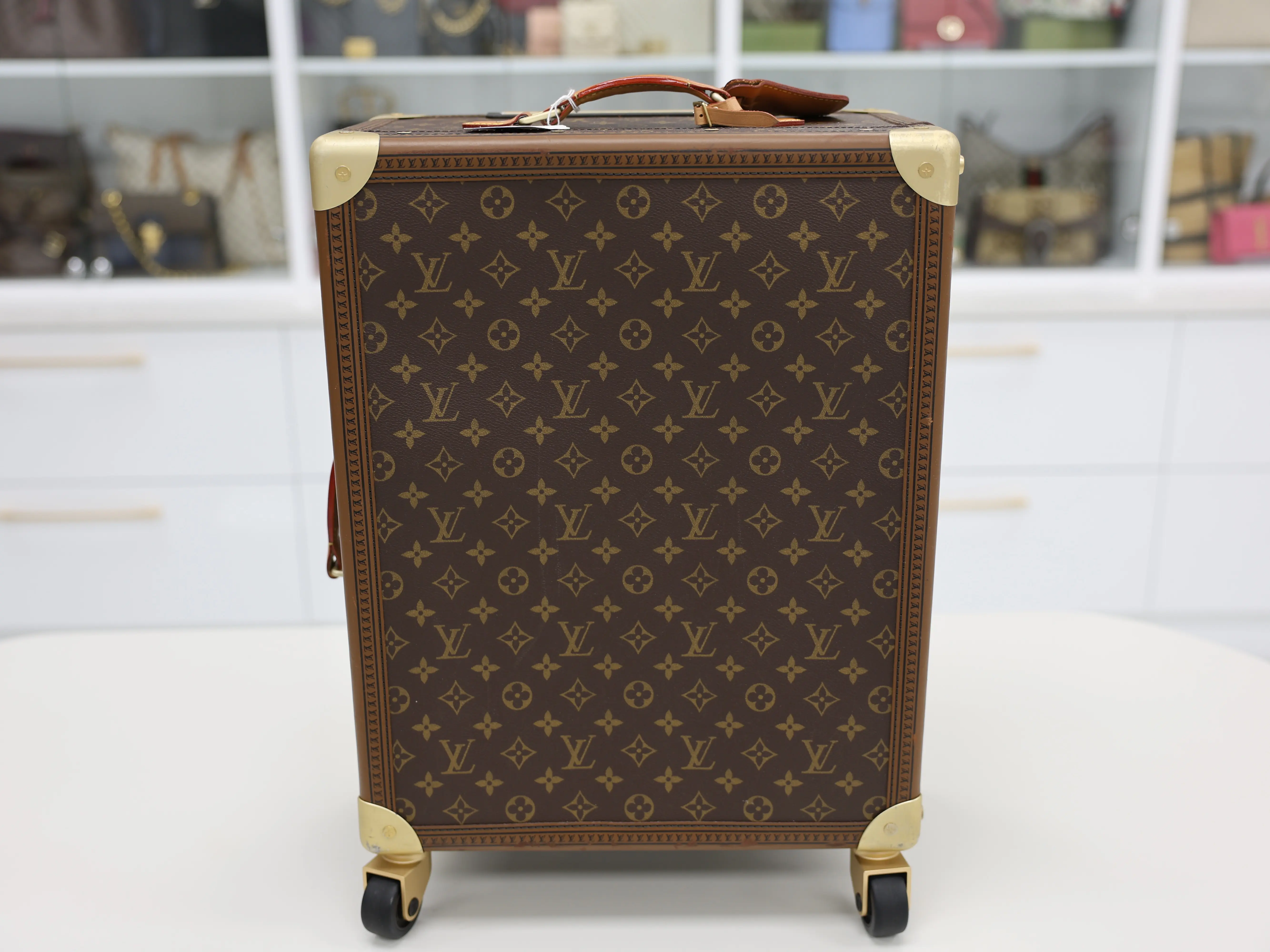 Pre-owned Louis Vuitton CANVAS Luggage ROLLING TRUNK IN MONOGRAM CANVAS