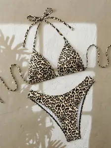 Women's Sexy Solid Color Two-Piece Bikini Swimsuit, Stylish Beachwear Swimwear, Swimsuit Style Bikini, Comfortable & Flattering Design, Perfect for Pool Parties, Beach Bikini Set, Plain Bikini Set