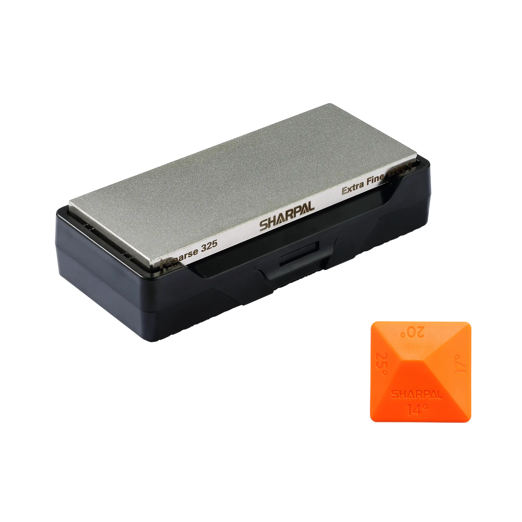 SHARPAL Dual-Grit Diamond Sharpening Stone with Storage Base, Coarse-Extra Fine Diamond Abrasive Sharpening Stone for Knives and Steel, Diamond Abrasive Sharpening Stones