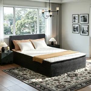 Weaxty High Resilience Foam Compressed Bed with Headboard, Complete Assembly 3 Size Thicker Mattress&Headboard, Provides Cool Sleep and Pressure Relief, Medium Firmness Level, No Assembly Needed