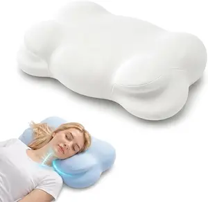 Cloud Ergonomic Memory Foam Pillow, Cooling Breathable Pillowcase Cervical Support Pillow, Neck Pain Relief Sleeping Pillow for Side Back Stomach Sleepers