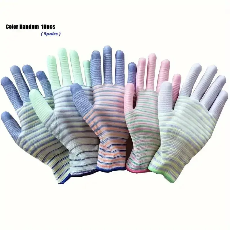 5 Pairs Garden Gloves, Protective Gear, Anti-Slip Grip, Breathable, Alcohol-Free and Lead-Free, Waterproof, Fatigue-Resistant, Unisex Gardening and Outdoor Work Gloves