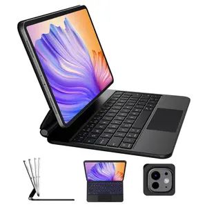 Magic Keyboard Case for iPad Air 11'' M2/M3 & iPad Pro 11'' 2st-4th Gen Magnetic Trackpad Keyboard with Backlight & 135° Floating Stand Tablet Keyboard Accessories