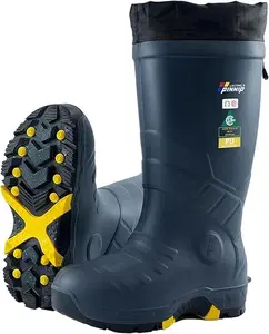 Men's Heavy Duty PU Rubber Work Boots With Composite Toe Waterproof Insulated ASTM F2413-18 Acid & Oil Resistant Anti Slip On Ice