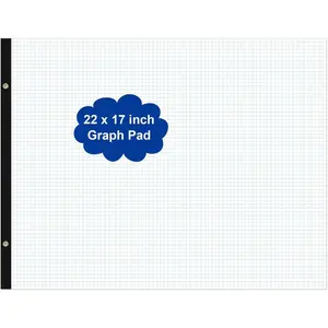Large Engineering Graph Paper 22" x 17" Grid Paper, 50 Sheets/100 Pages, 4"x4" Grid Pad, Giant Drafting Pad for Engineer Architect Designer Mathematician Draftsman