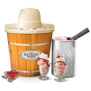 Nostalgia 4-Quart Electric Wood Bucket Ice Cream Maker