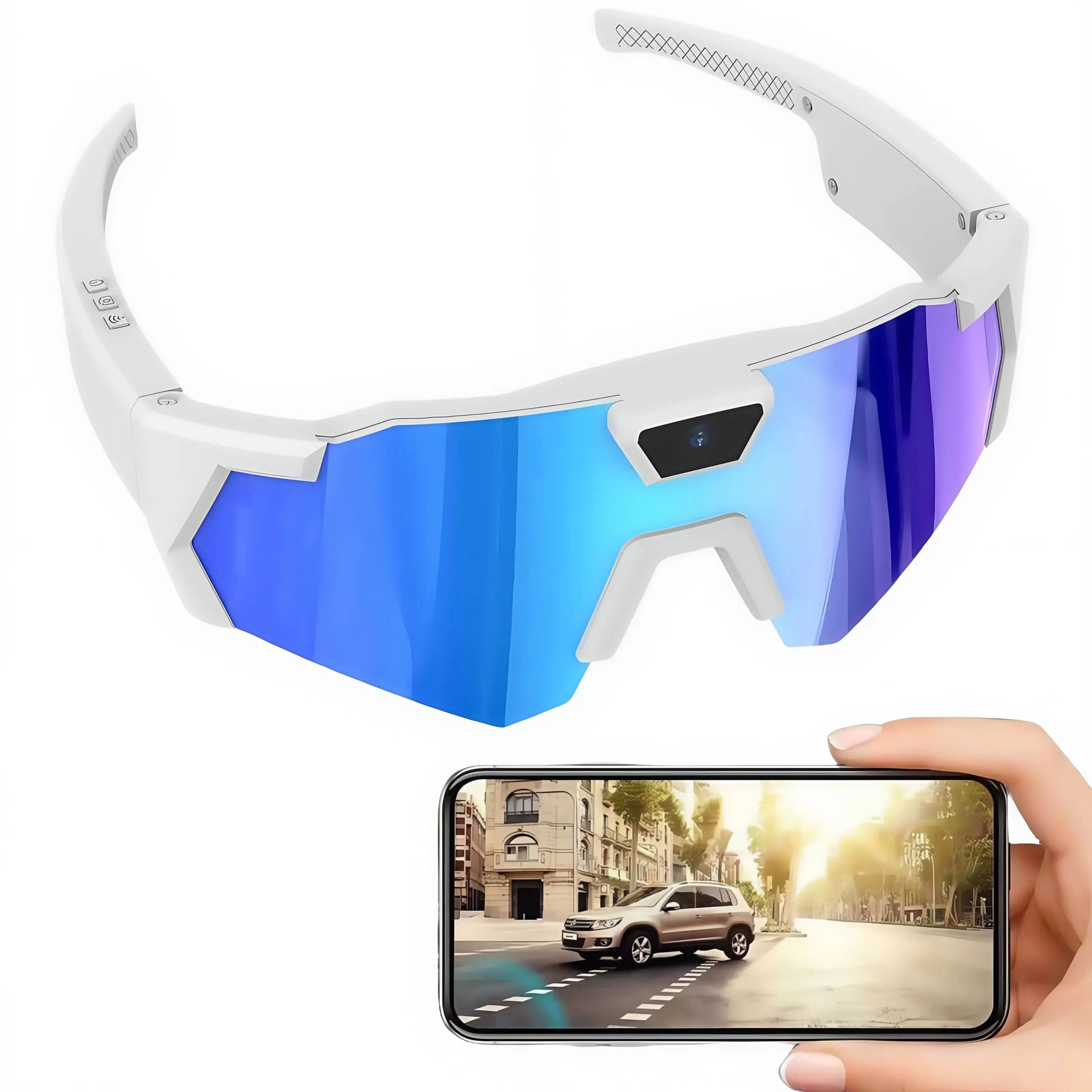 Unisex Adult AI Wearable Smart Glasses - 1080P HD Handsfree Record, Anti-Glare Lenses, WiFi Transfer, 2h Long Battery, Batteries for Bike/Ski/Run,Hiking, Cycling, Polarized