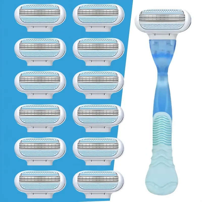 Women's Safety Razor, Three-Blade Design, Replaceable Blades, Ideal for Body Hair Removal, Thighs, Portable Depilation Tool, Body Care