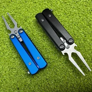 The Butterfly Divot Repair Tool with Built-in Bottle Opener, Slim Handle, and Fun Flip Action for Golfers Blue/Black