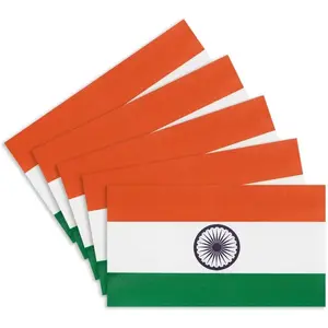 5Pcs India Flag Decal Sticker - Indian Flag Reflective Vinyl Car Stickers - for Car Window Bumper Waterproof Sticker (2.5x4.5 Inch)