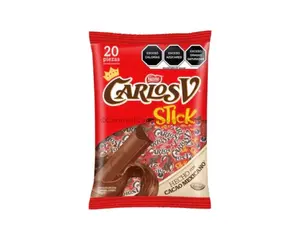 Carlosv Stick Milk Chocolate Mexican Candy Bar (20 Count), Sweet Snack Bonbon Dessert Creamy