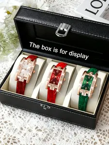 Women's Fashion Elegant Small Quartz Watch Set, Fashionable Wristwatch, Faux Leather Strap, Perfect Gift for Sisters, All Seasons Casual Style