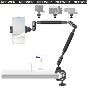 NEEWER UA057 Overhead Desk Mount,  Articulating Magic Arm with Clamp, 360° Dual Ball Head, 1/4" 3/8" ARRI Locating Pins, Heavy Duty Camera Bracket for Video Recording, Photography, iPhone & DSLR