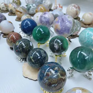 crystal sphere and blue pietersite flower agate A very Beautiful Home Ornament