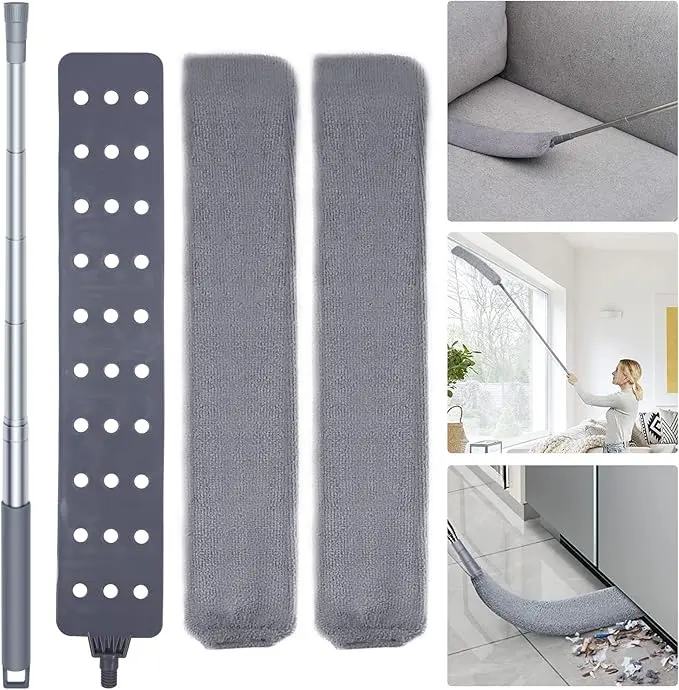 crevice dusting brush,Retractable ，soft bristles,comes with 2microfiber dusting cloths,ergonomic design,multi-purpose,retractable microfiber,cleaning supplies,dusterDryer Vent Cleanersuitable for bedroom, kitchenliving room,outdoor use,high ceiling,