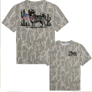 Cowboy Shiba Dog Camo Shirt Patriotic USA Flag Graphic Western Hunting Style T-Shirt Sweatshirt Hoodie Outdoor Vintage Gift