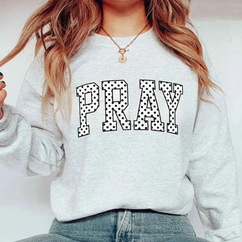 PRAY Graphic Sweatshirt | Vintage Christian Faith Crewneck
