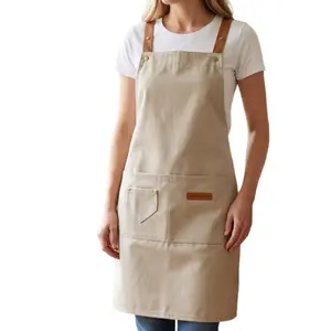 Stylish High-grade Household Apron, Wear-resistant Cooking Cover Apron, Practical Unisex Bib Apron for Kitchen Baking Restaurant Working-MM1