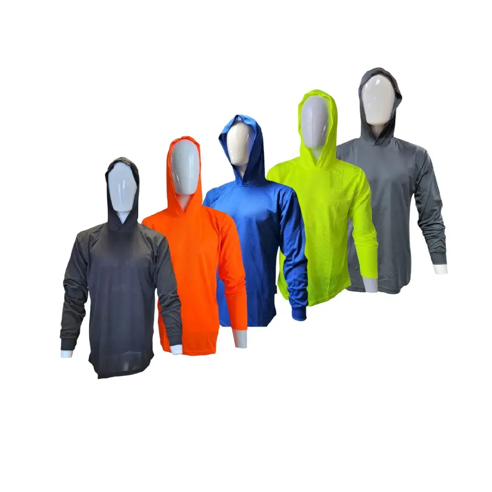 Work Safety 5-Pack Long-Sleeve Fitted Hoodie Sweatshirts - 100% Polyester, QuikDry, Warm, Machine Washable, Multicolor Work Safety Equipment Outfits