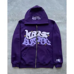 American Retro Star and Letter Printed Zipper Hoodies Women and Men Y2K Spring Autumn Section Lazy Fashion Brand Cardigan Jacket Menswear Sweatshirts