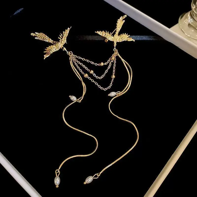 Golden Phoenix Brooch Exquisite Gift for Father's Day and Mother's Day in Box Packaging for Coat Suit Skirt Decoration