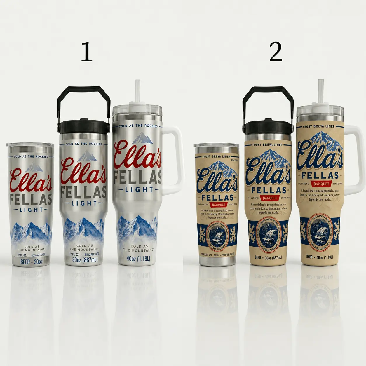Ellaa’s Fellaas Be3r Can Tumbler, Custom Brewery Style Travel Mug, 20oz 40oz Insulated Tumbler, Beer Lover Gift