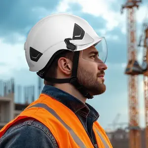VEVOR Industrial Safety Helmet, ANSI/ISEA Z89.1 Approved ABS Hard Hat with 6-Point Ratchet Suspension, Adjustable Vented Hardhat for Men & Women, for Outdoor and Indoor Construction Workwear, Abs Shell, Adjustable Fit