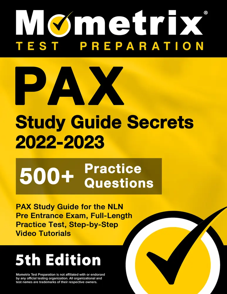 USED Book - PAX Study Guide Secrets 2022-2023 for the NLN Pre Entrance Exam, Full-Length Practice Test, Step-by-Step Video Tutorials: [5th Edition] by Matthew Bowling (Paperback) - english
