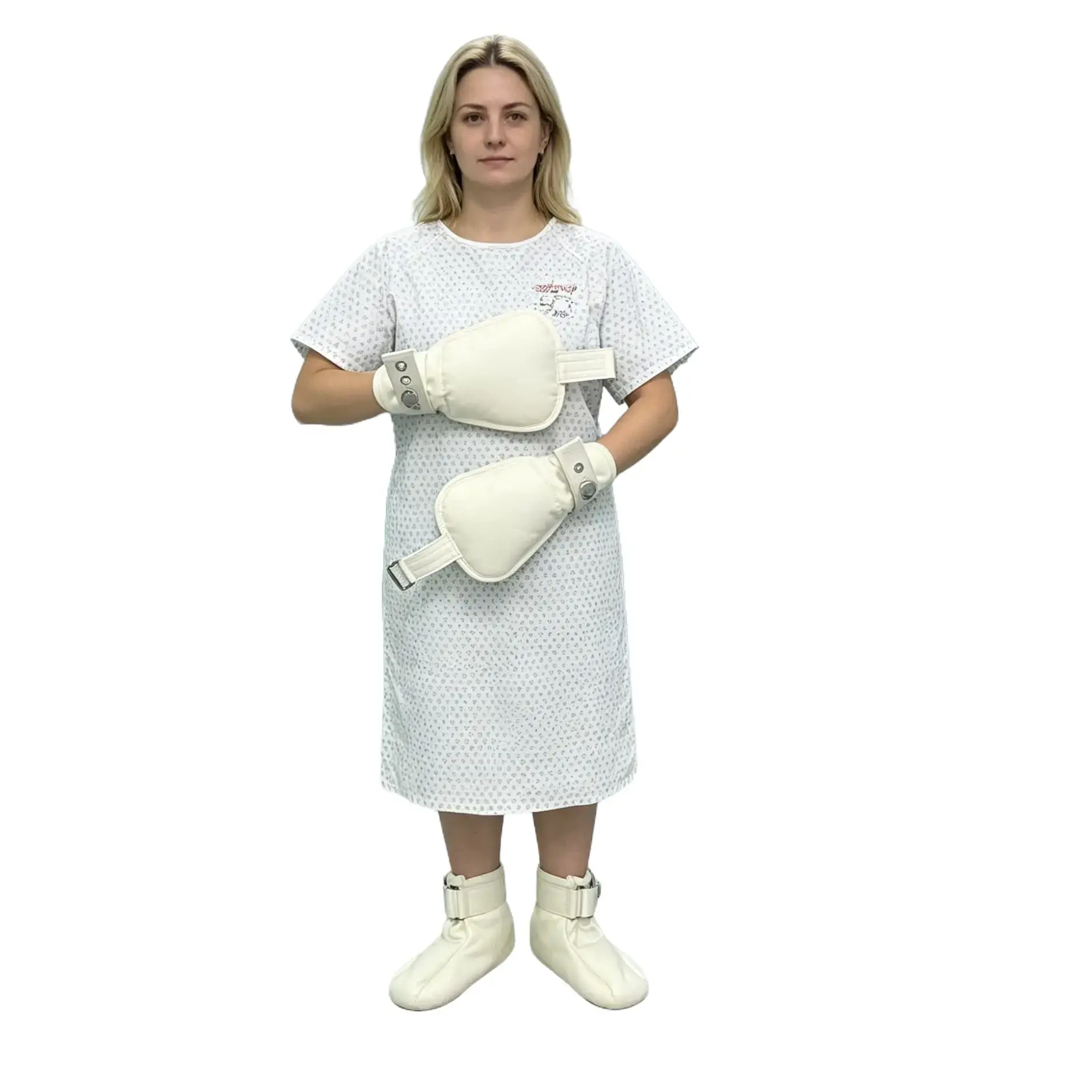 Magnetic Lock Medical Restraint Set – Adjustable Wrist Ankle Cuffs, Lockable Mittens with Shoes for ABDL, Elderly, Clawing Habit, Lockable Patient Safety Gear
