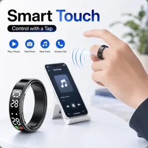 【Flash Fast】Only 10 Left SR08 Smart Ring with HR Blood Oxygen Sleep Fitness Tracker Screen Lightweight Rechargeable Bluetooth for Health Monitoring and TikTok Control for Fitness Enthusiasts and Gift Seekers