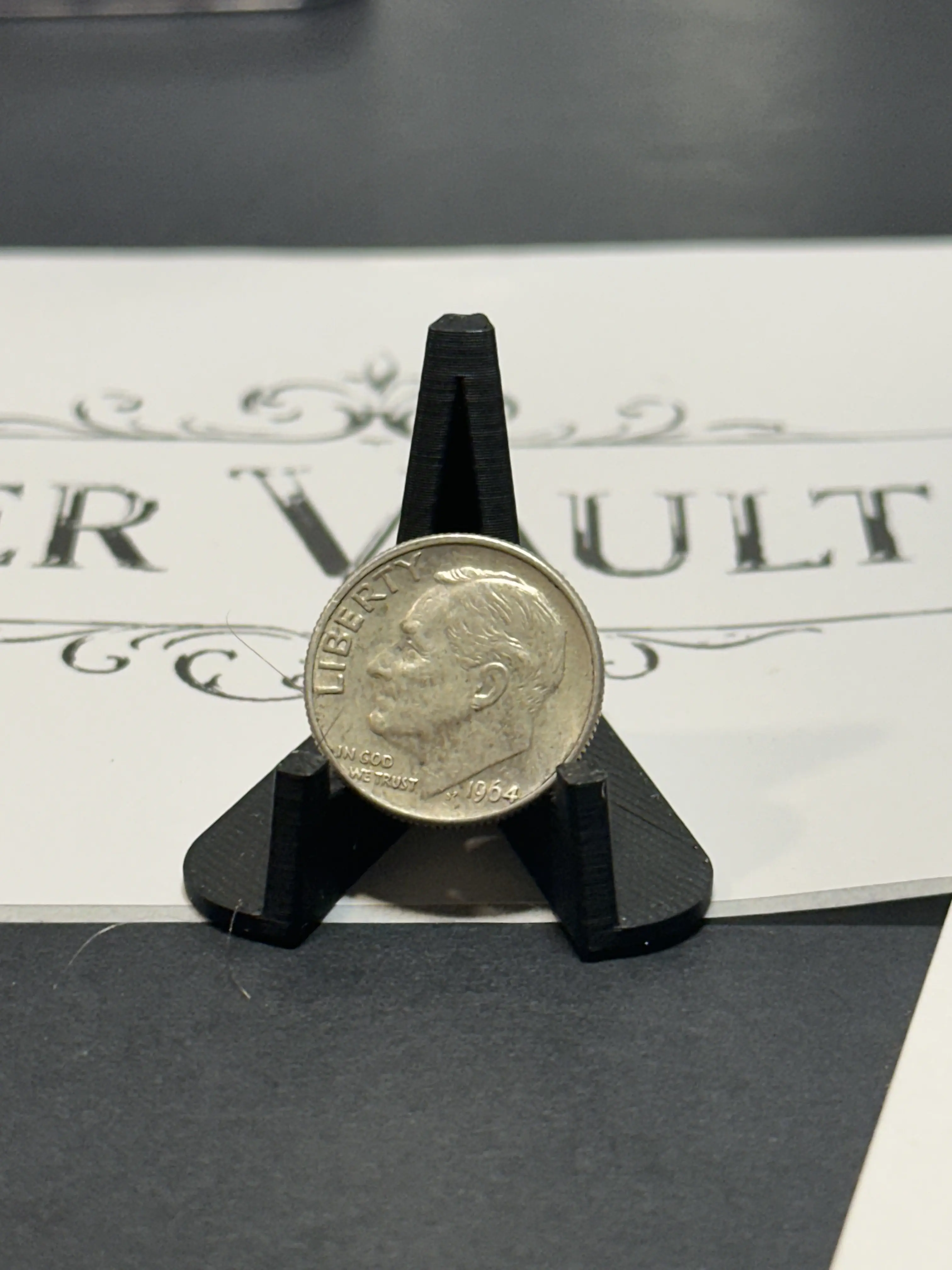 Pre-1964 90% Silver Dime, Non-Circulating US Collectible Coin, Encased In Protective Coin Flip