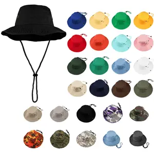 Wide Brim Hiking Fishing Safari Boonie Bucket Hats 100% Cotton UV Sun Protection for Men Women Outdoor Activities