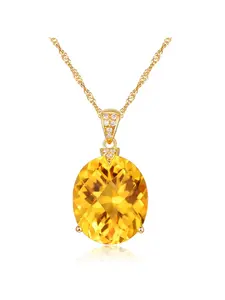 18K Gold Plated Luxury Crystal Zircon Pendant Necklace for Women Jewelry Yellow Chain Wedding Party Valentine Gifts Wholesale