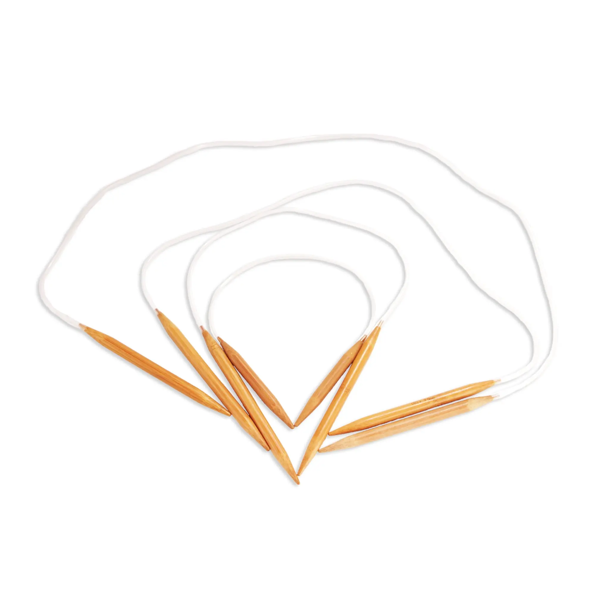 Circular Bamboo Knitting Needles Set: 4 Lengths/Size