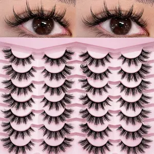 Natural Fluffy 3D Strip False Eyelashes, No Heavy Feel DIY Handmade, Easy Beauty Eye Makeup, Look Like Extended Fake Lashes, Curling Strip Lashes