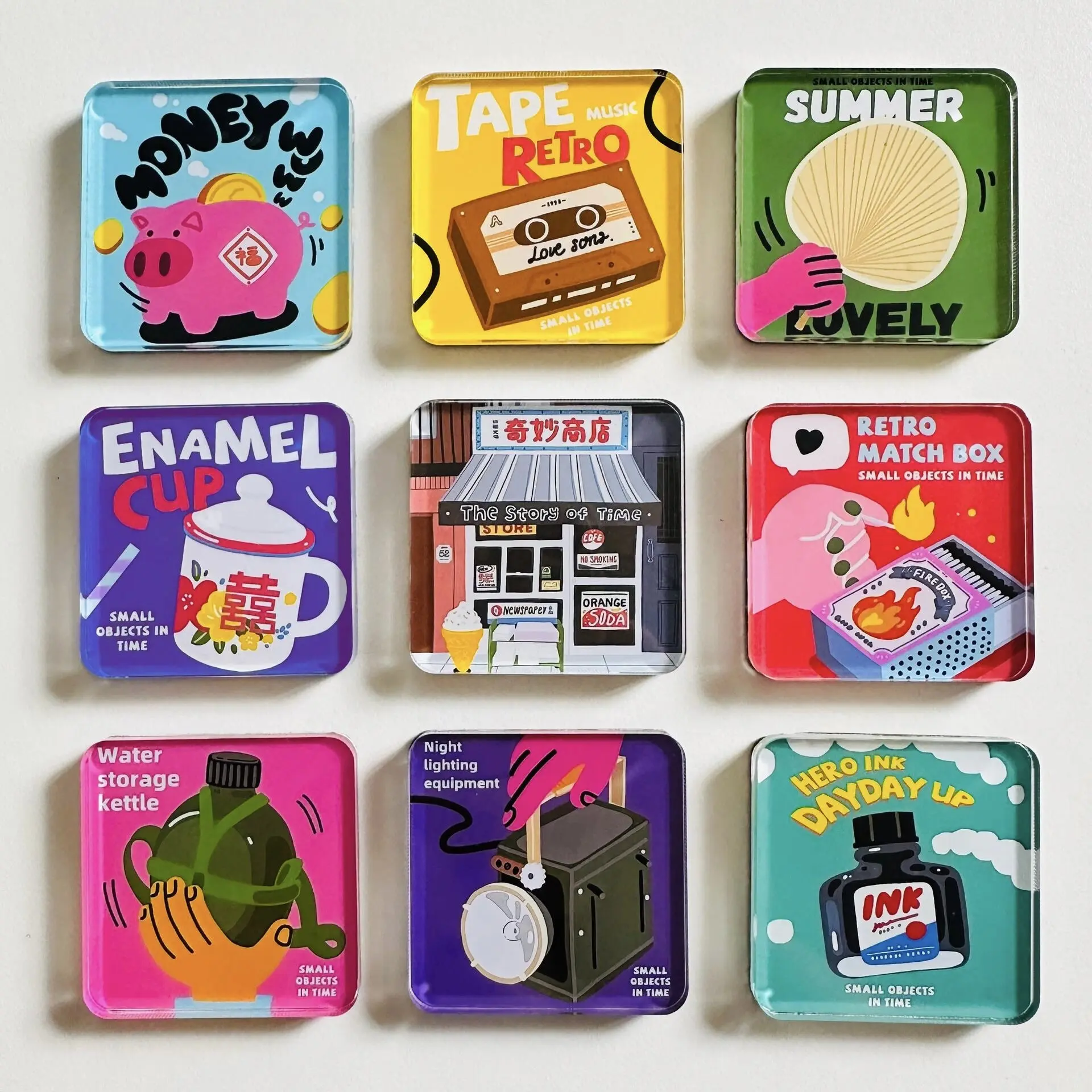 DIY Acrylic Fridge Magnet Kit with Self-Adhesive Backing - Small Rectangle Magnetic Item, Cute Magnets for Fridge, Creative Handmade Craft Set for Custom Refrigerator Decor